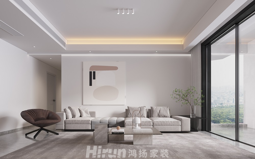 夢想天街140㎡雅致現(xiàn)代四居室 裝修案例效果圖-01
