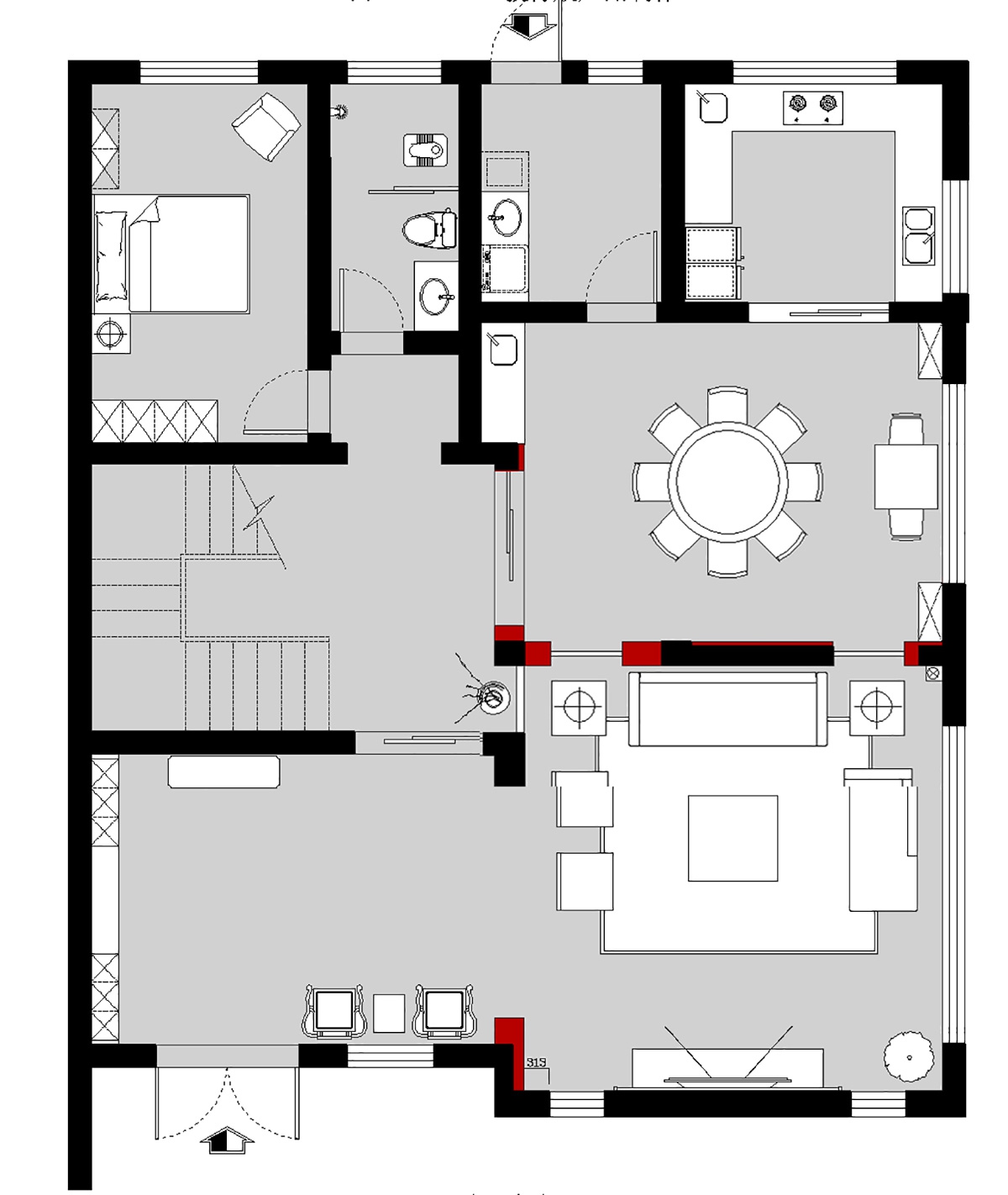 攸縣自建別墅450㎡復(fù)合寫意別墅 裝修案例效果圖-1