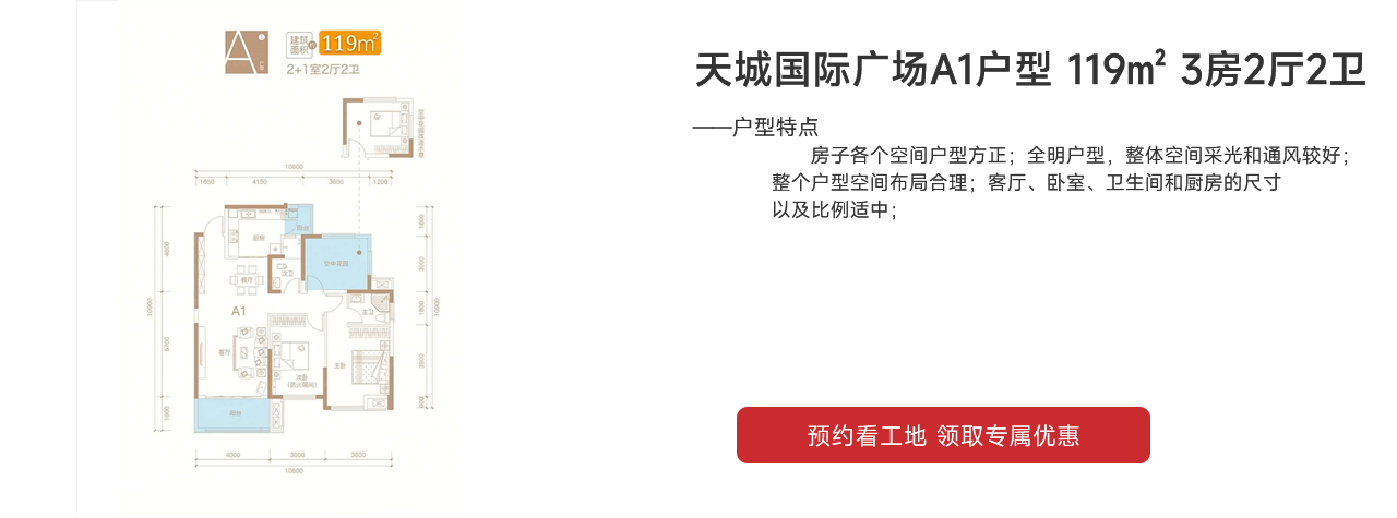 天城國(guó)際廣場(chǎng)（天城商業(yè)廣場(chǎng)）A1戶(hù)型 119㎡