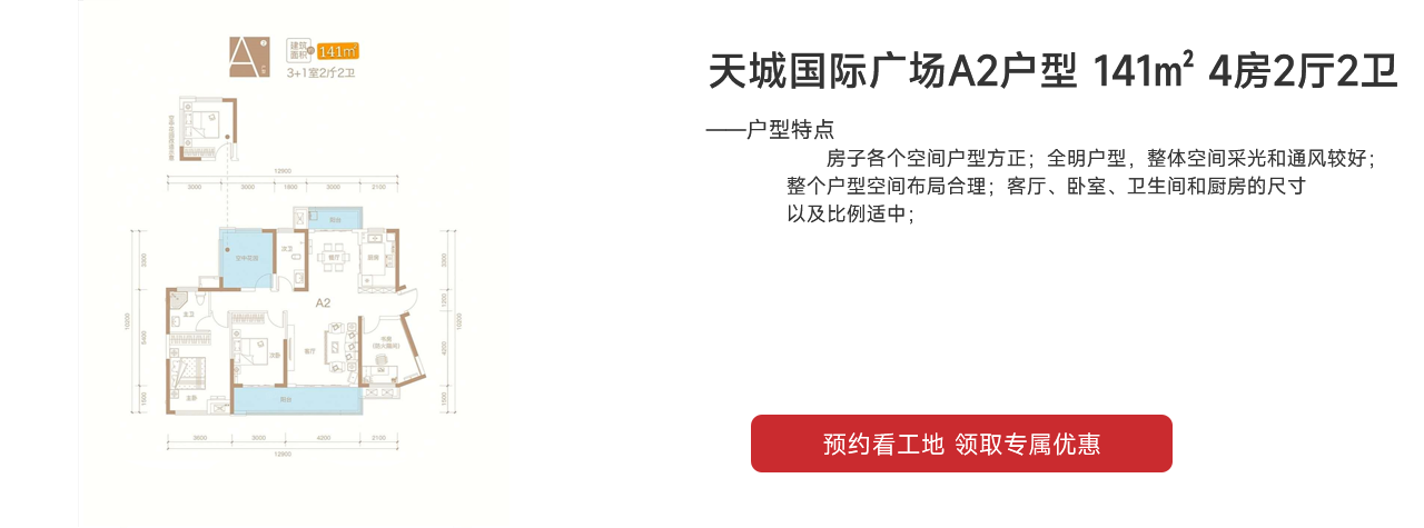 天城國(guó)際廣場(chǎng)（天城商業(yè)廣場(chǎng)）A2戶(hù)型 141㎡