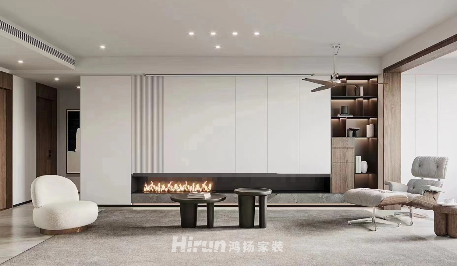 八方小區(qū)160㎡北歐之光四居室 裝修案例效果圖-1
