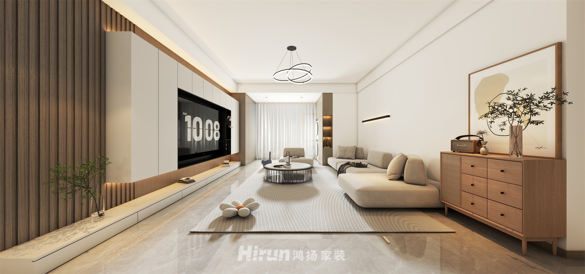 五礦青苑160㎡雅致現(xiàn)代四居室 裝修案例效果圖-3