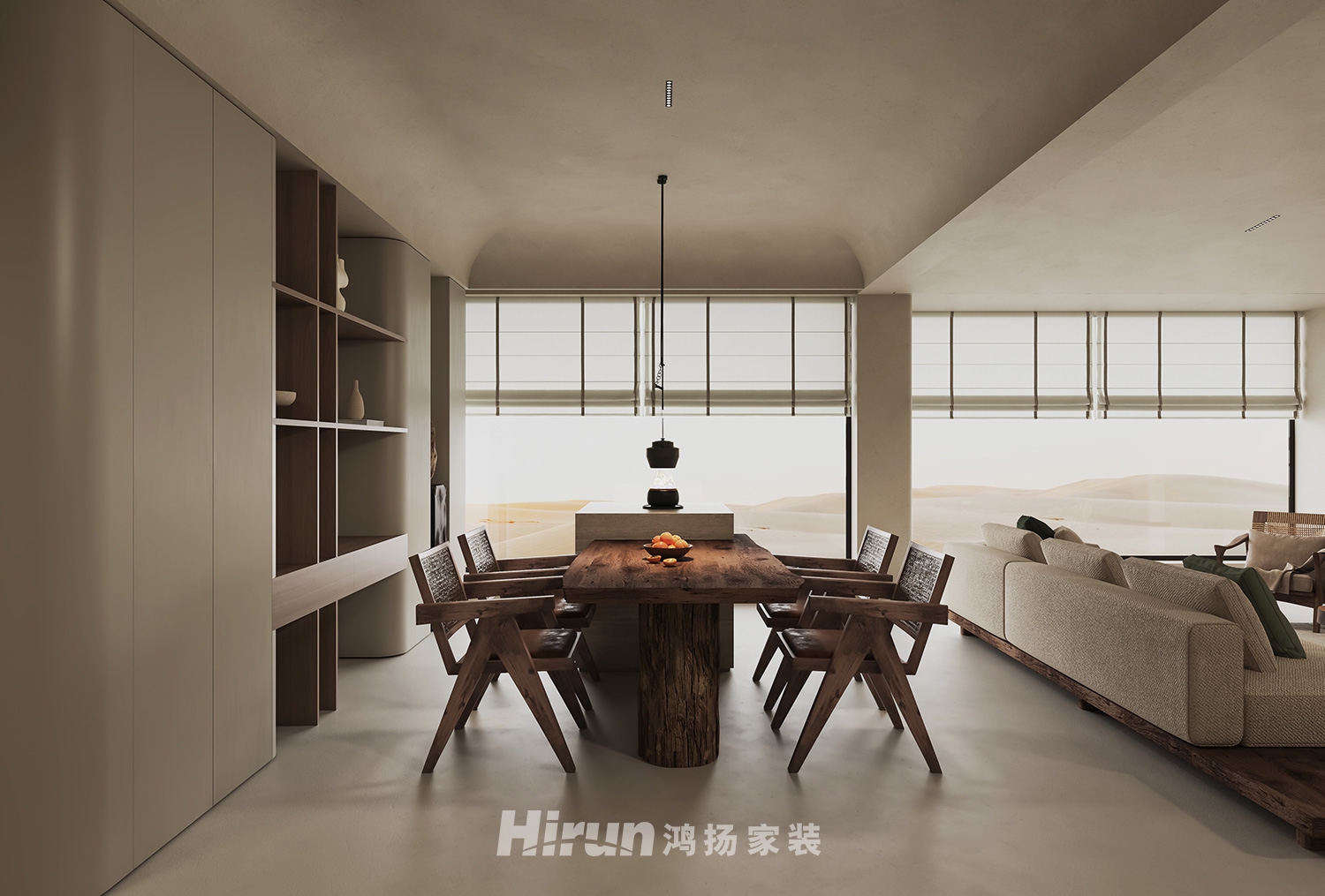 湘房三期-樸.寂135㎡北歐之光三居室 裝修案例效果圖-2