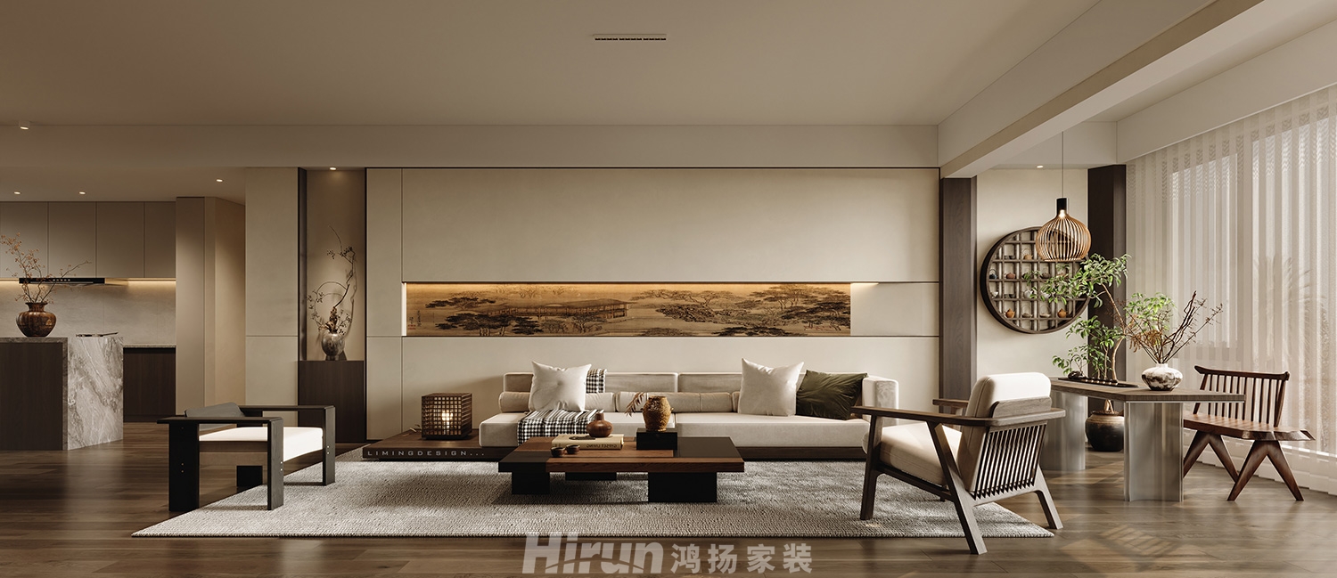 建發(fā)玖洲和璽148㎡復(fù)合寫意四居室 裝修案例效果圖-1