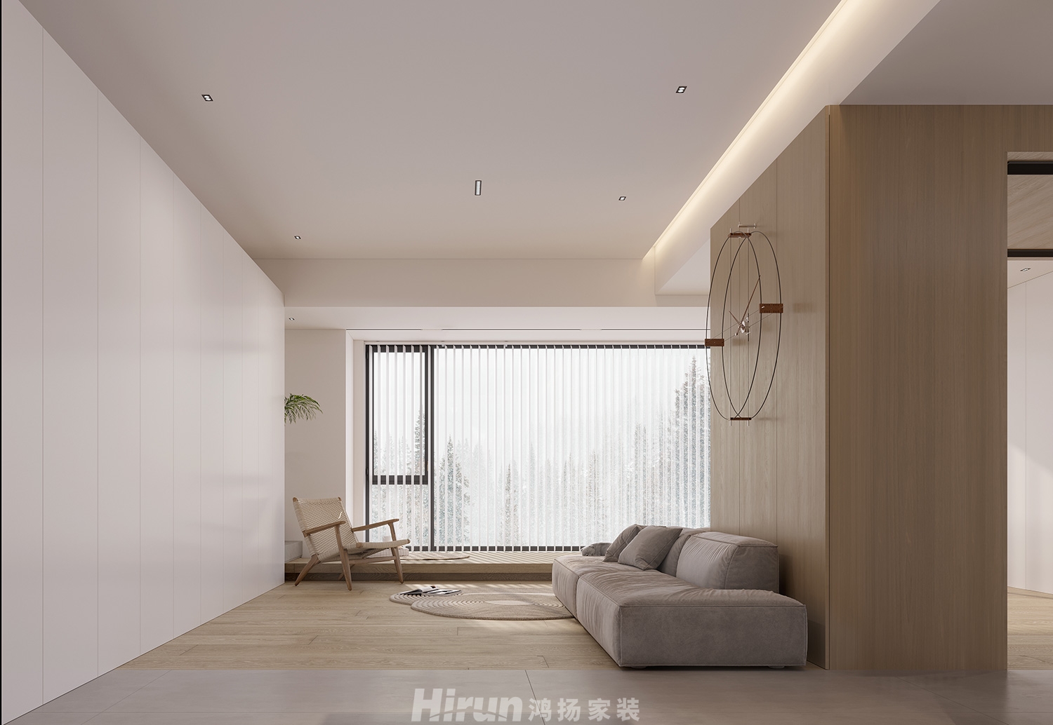中建鈺和城110㎡北歐之光三居室 裝修案例效果圖-3
