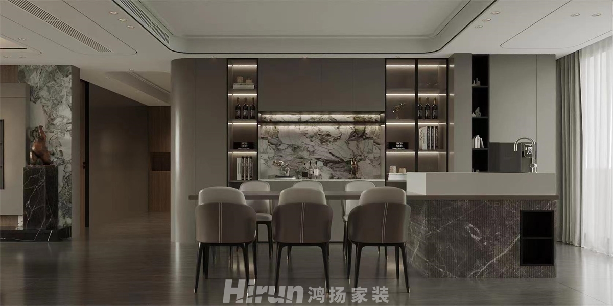 運(yùn)達(dá)中央廣場200㎡雅致現(xiàn)代大平層 裝修案例效果圖-1