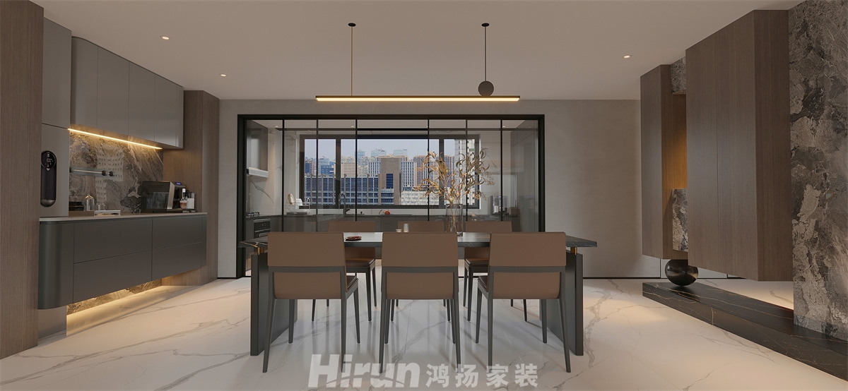 麓云國際320㎡雅致現(xiàn)代大平層 裝修案例效果圖-2