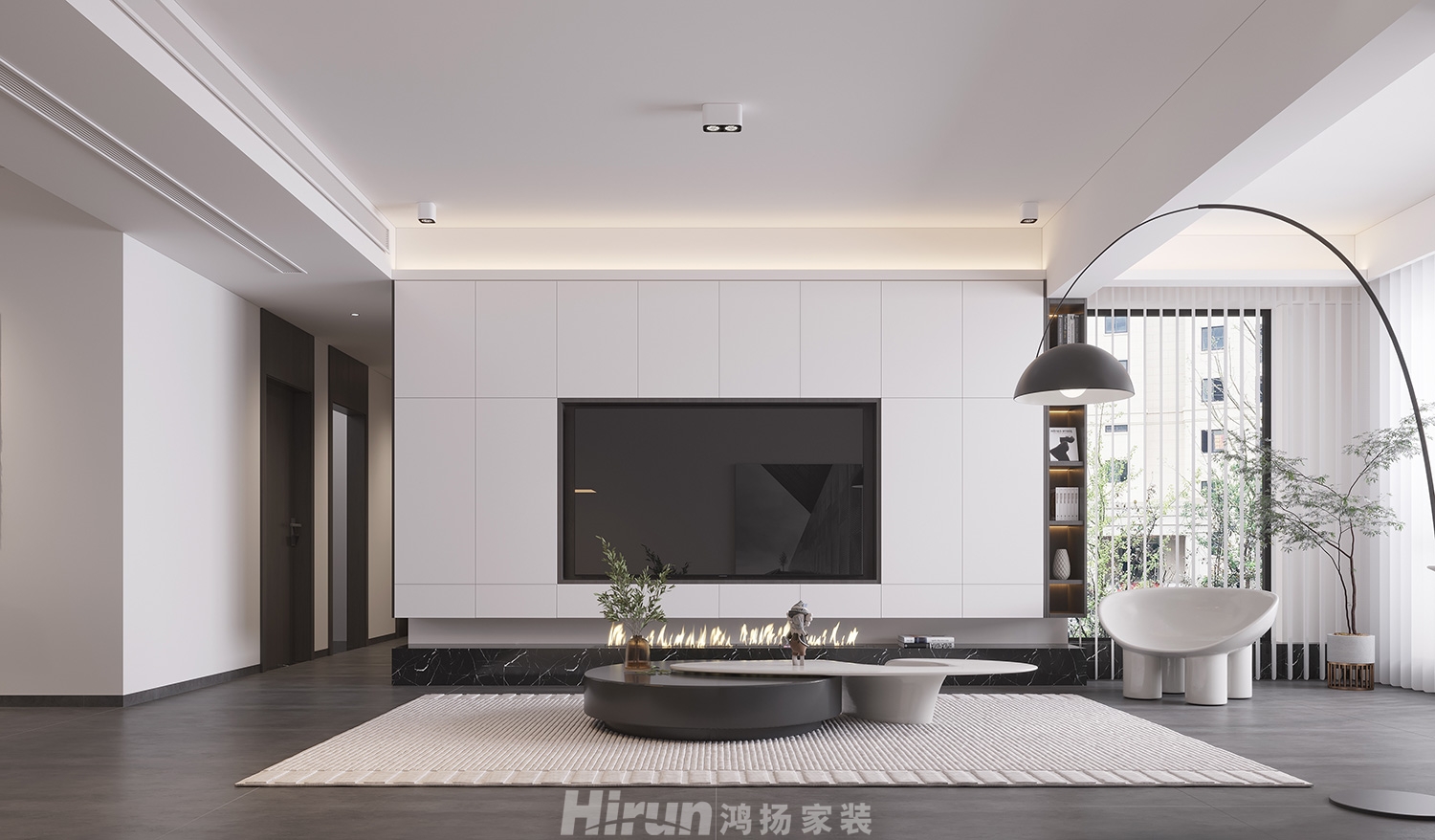 長房明宸府140㎡雅致現(xiàn)代四居室 裝修案例效果圖-4