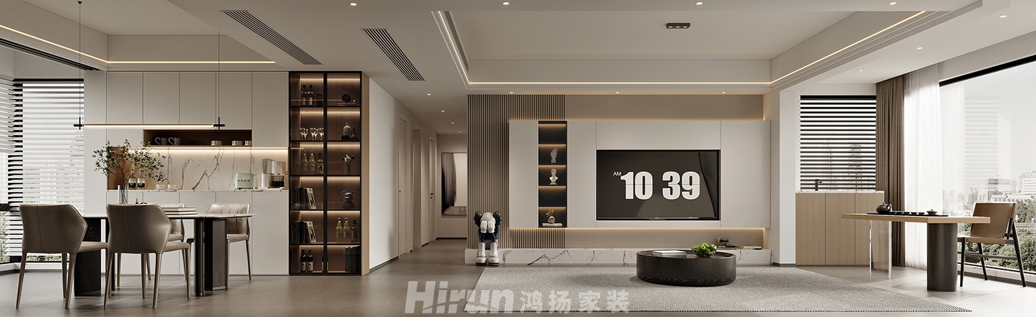 嶺福苑140㎡雅致現(xiàn)代四居室 裝修案例效果圖-1