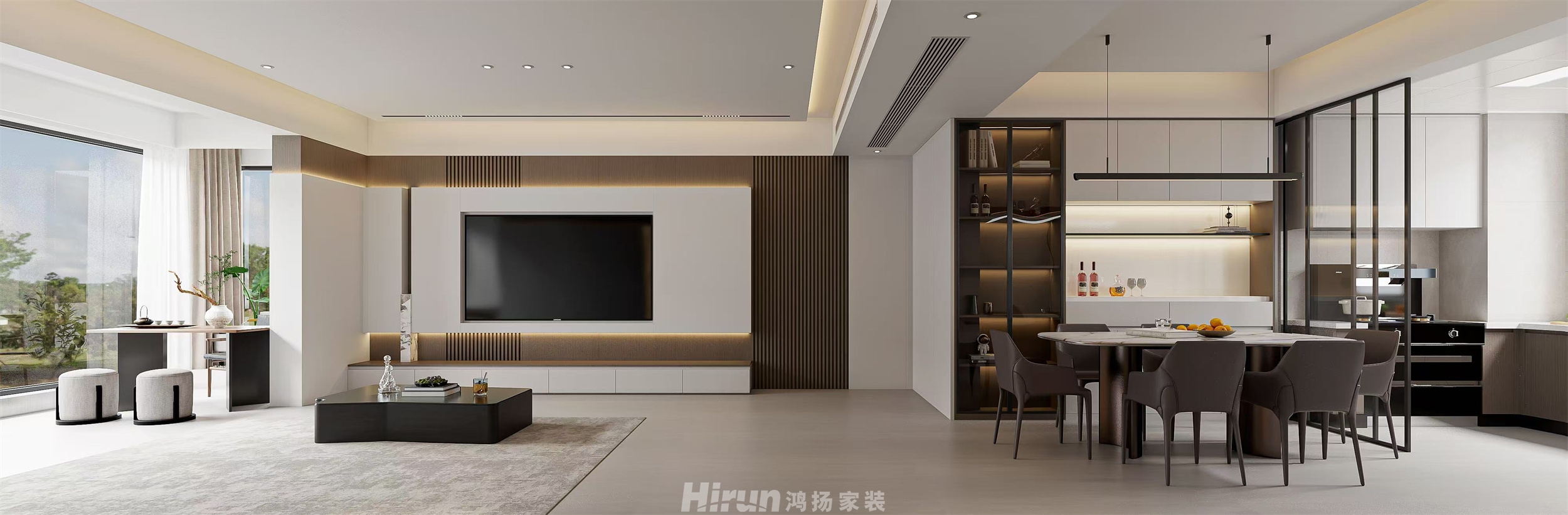 辰溪辰陽春天120㎡雅致現(xiàn)代三居室 裝修案例效果圖-2