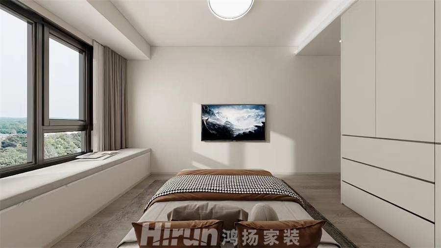 建發(fā)玖洲觀瀾140㎡雅致現(xiàn)代四居室 裝修案例效果圖-1