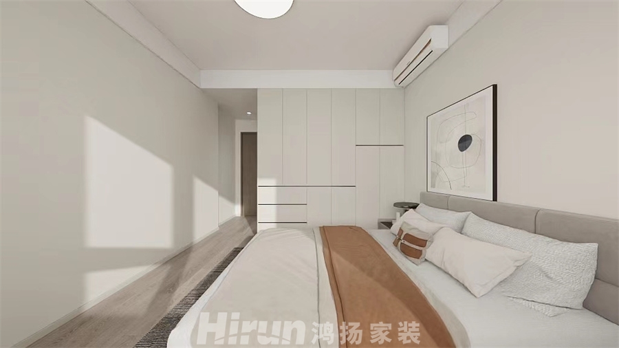 建發(fā)玖洲觀瀾140㎡雅致現(xiàn)代四居室 裝修案例效果圖-2