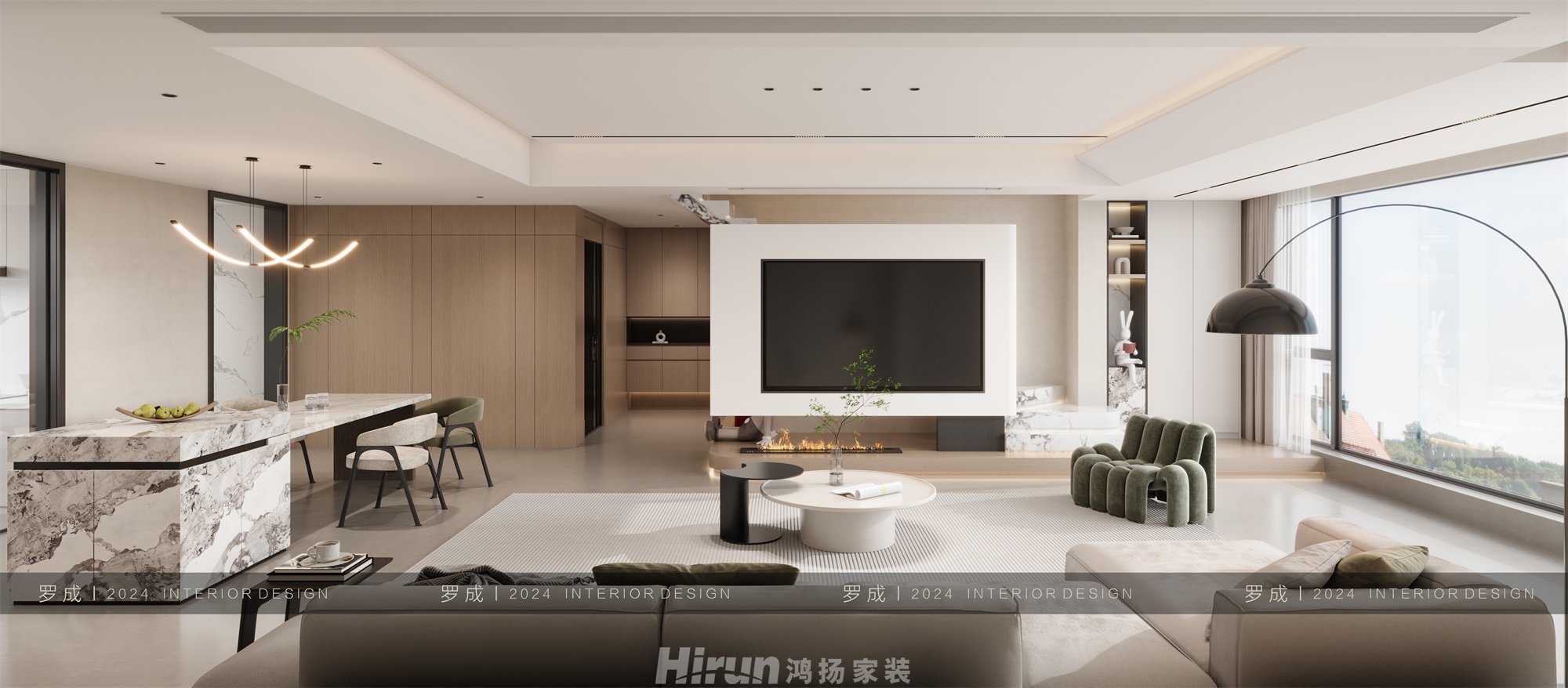 麓湖郡400㎡雅致現代疊墅 裝修案例效果圖-2