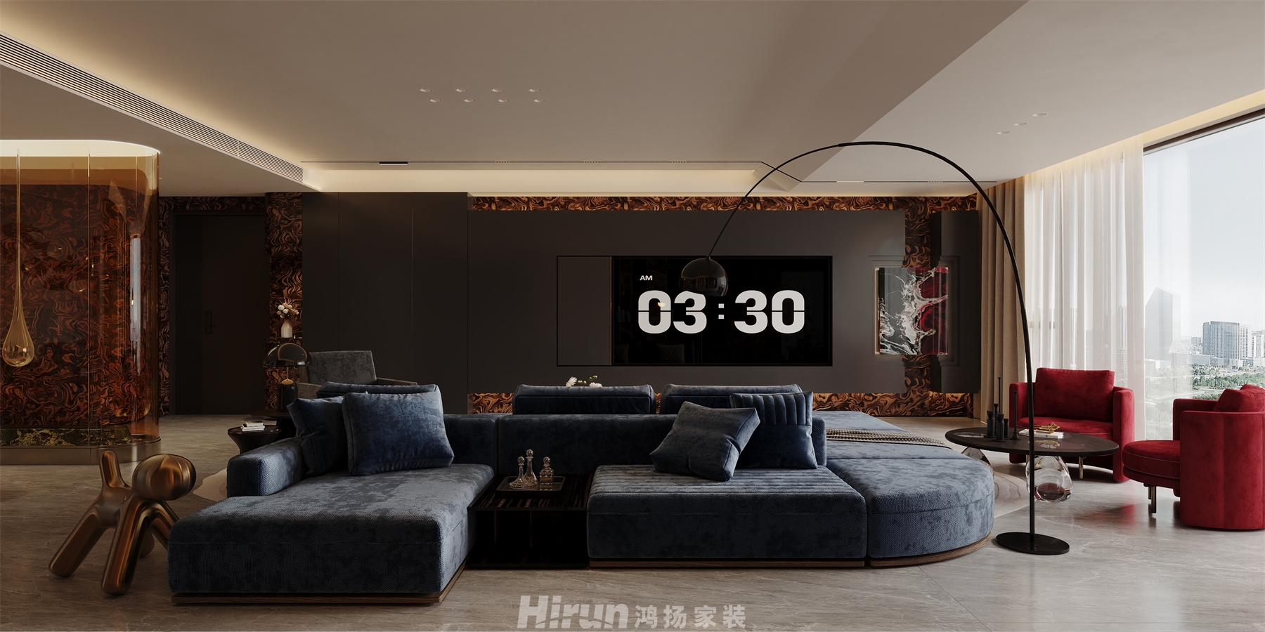 萬科森林臻璽200㎡新裝飾主義大平層 裝修案例效果圖-1