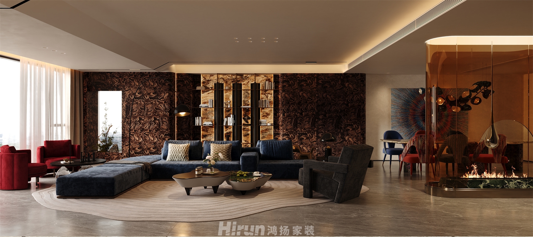 萬科森林臻璽200㎡新裝飾主義大平層 裝修案例效果圖-2