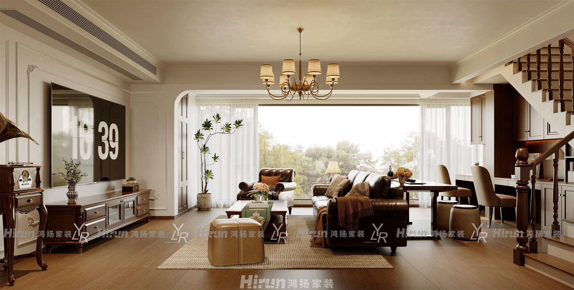 萬境水岸天境200㎡輕歐簡美復(fù)式 裝修案例效果圖-4