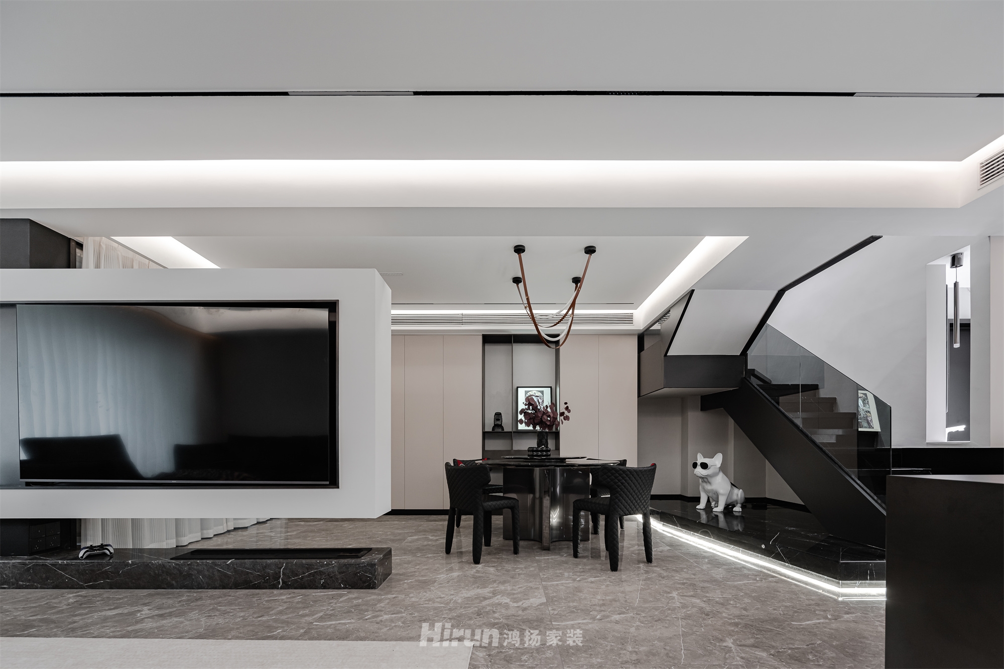 建發(fā)央著170㎡新裝飾主義復(fù)式 裝修案例實景圖-10