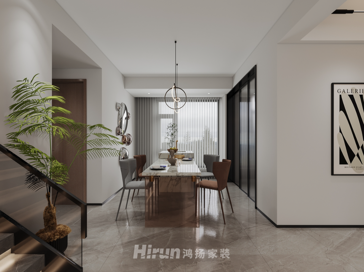 漢唐世家168㎡雅致現(xiàn)代復(fù)式 裝修案例效果圖-2