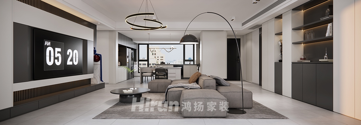 建發(fā)央著177㎡雅致現(xiàn)代四居室 裝修案例效果圖-5