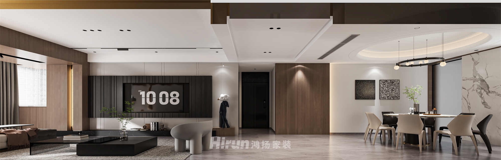 翡翠世家199㎡雅致現(xiàn)代大平層 裝修案例效果圖-1