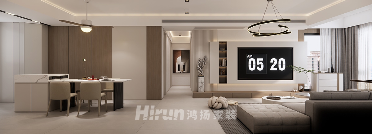 神農(nóng)灣130㎡雅致現(xiàn)代三居室 裝修案例效果圖-5