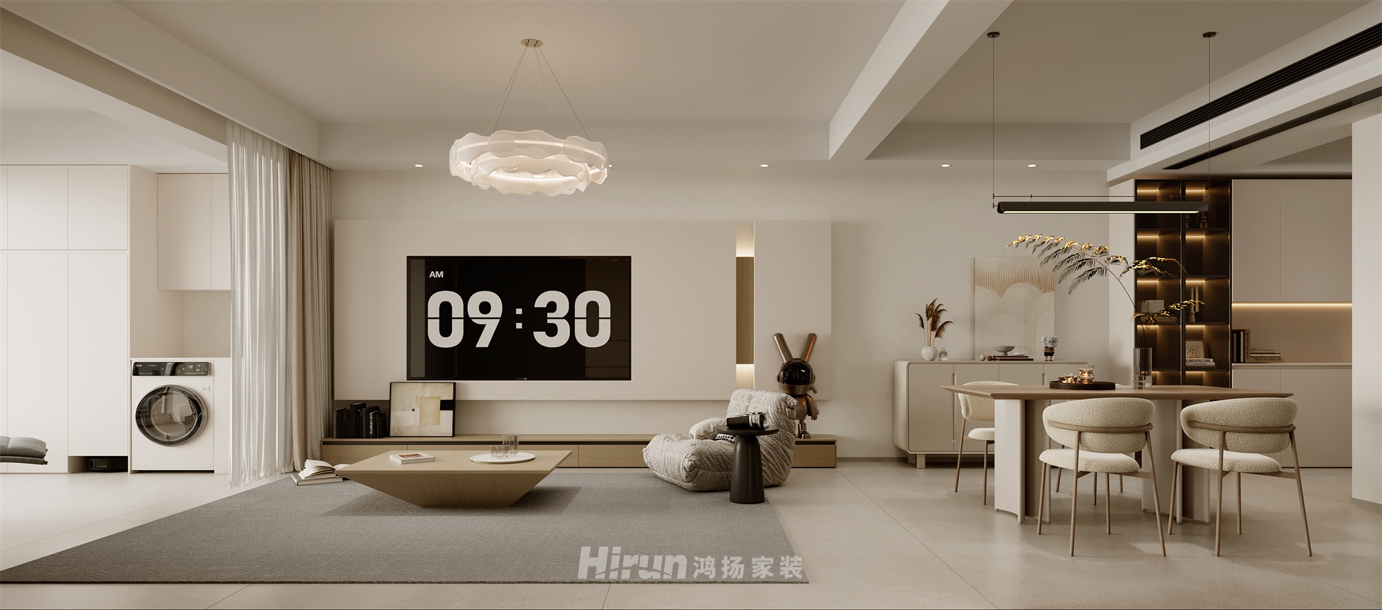 新華府135㎡北歐之光三居室 裝修案例效果圖-1