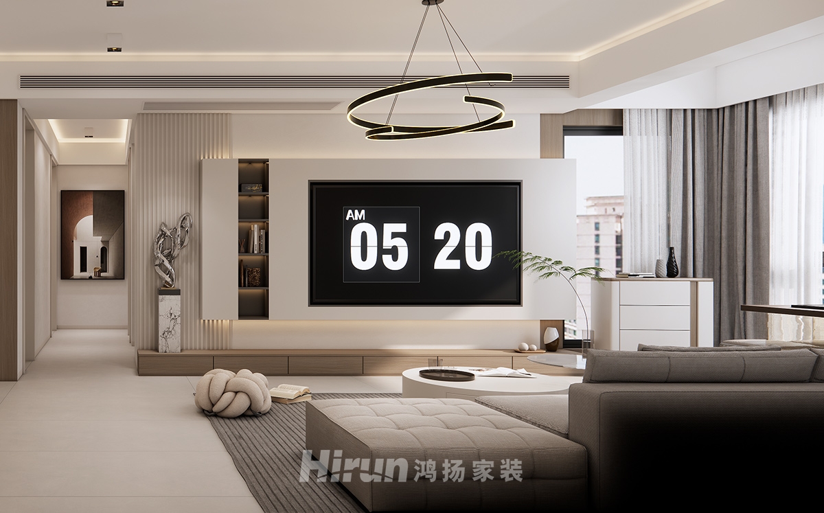 天鵝湖一號150㎡雅致現(xiàn)代三居室 裝修案例效果圖-8