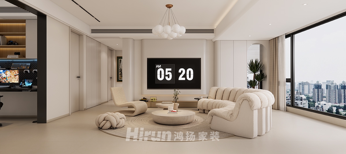 悅天下121㎡北歐之光三居室 裝修案例效果圖-1