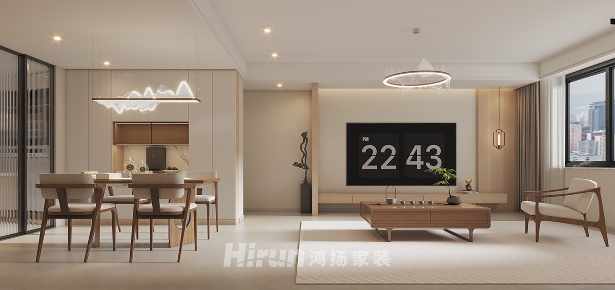 政華新村125㎡意境東方四居室 裝修案例效果圖-4