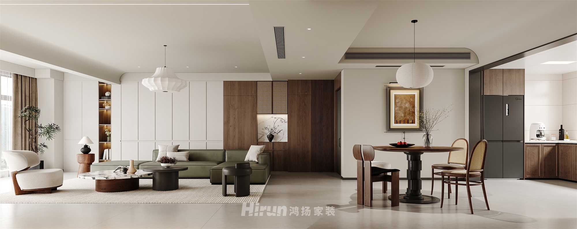 建發(fā)央著210㎡復(fù)古風(fēng)潮大平層 裝修案例效果圖-1