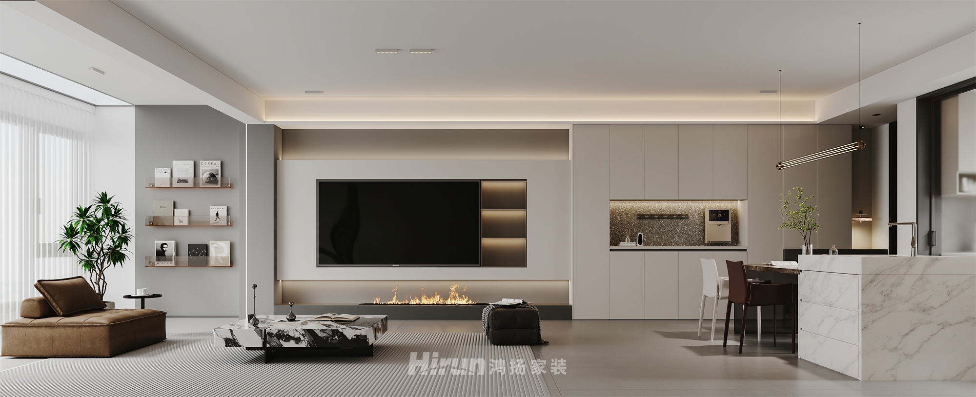 建發(fā)央著145㎡雅致現(xiàn)代四居室 裝修案例效果圖-2