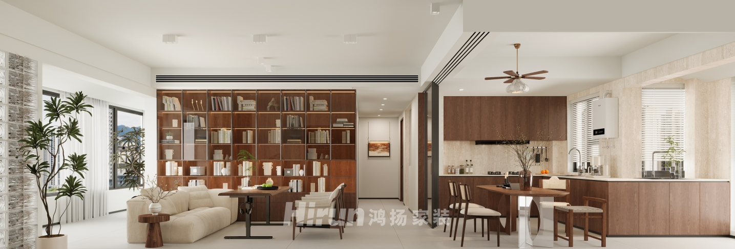 兆基璟宸府142㎡復(fù)古風(fēng)潮四居室 裝修案例效果圖-1