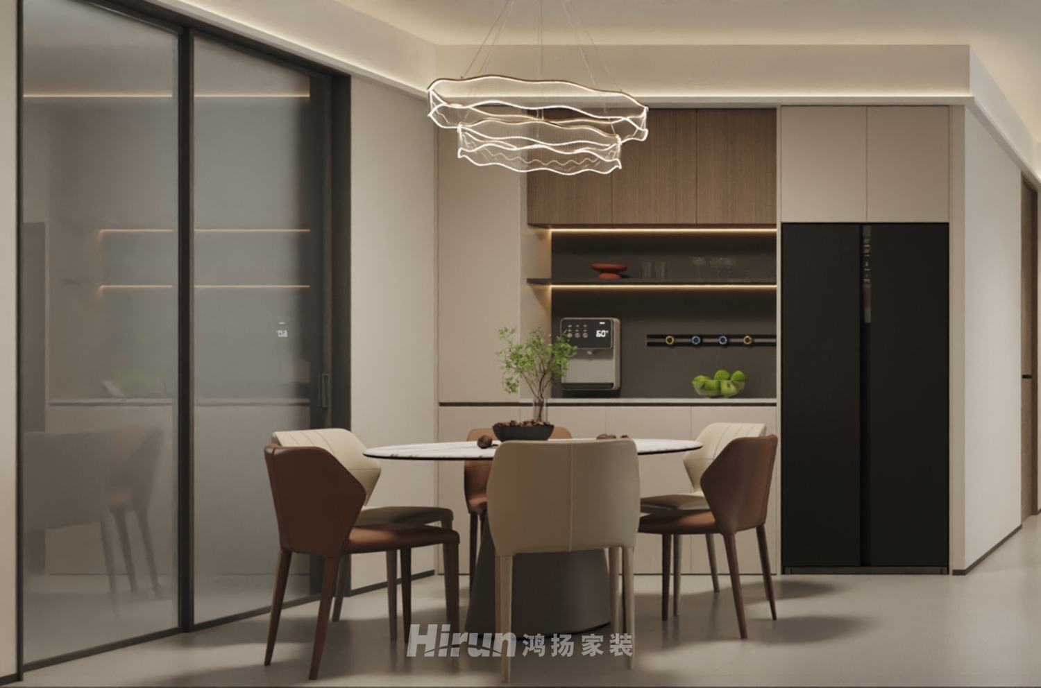 碧桂園博翠梅溪130㎡雅致現(xiàn)代三居室 裝修案例效果圖-2