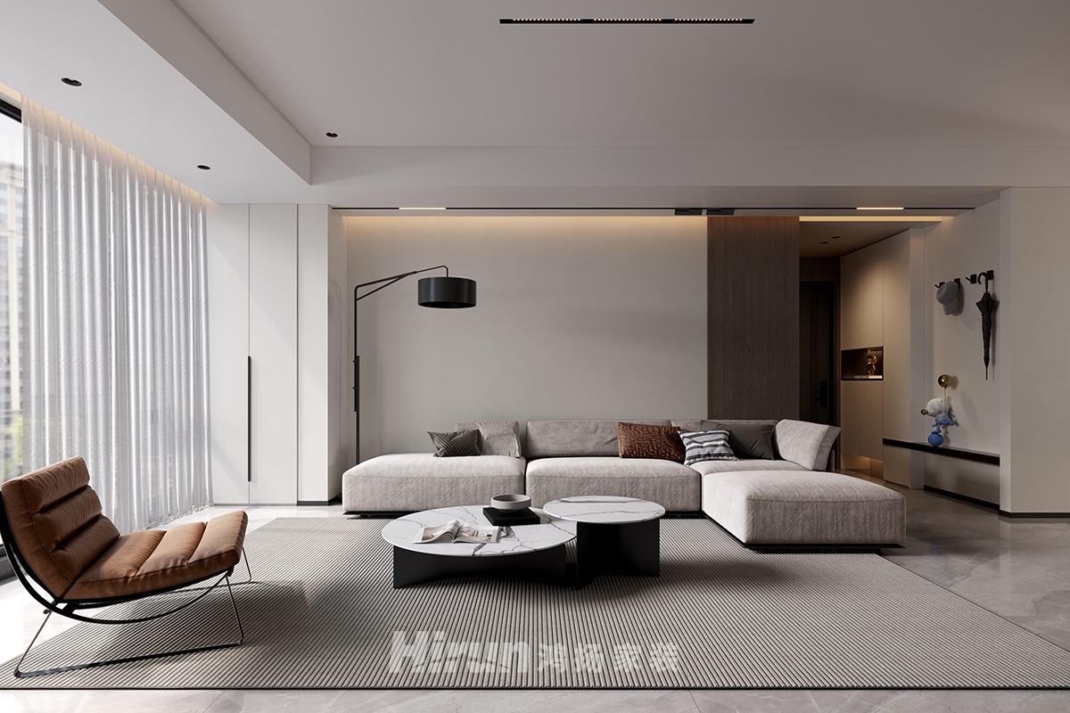學(xué)府港灣138㎡雅致現(xiàn)代三居室 裝修案例實(shí)景圖-1