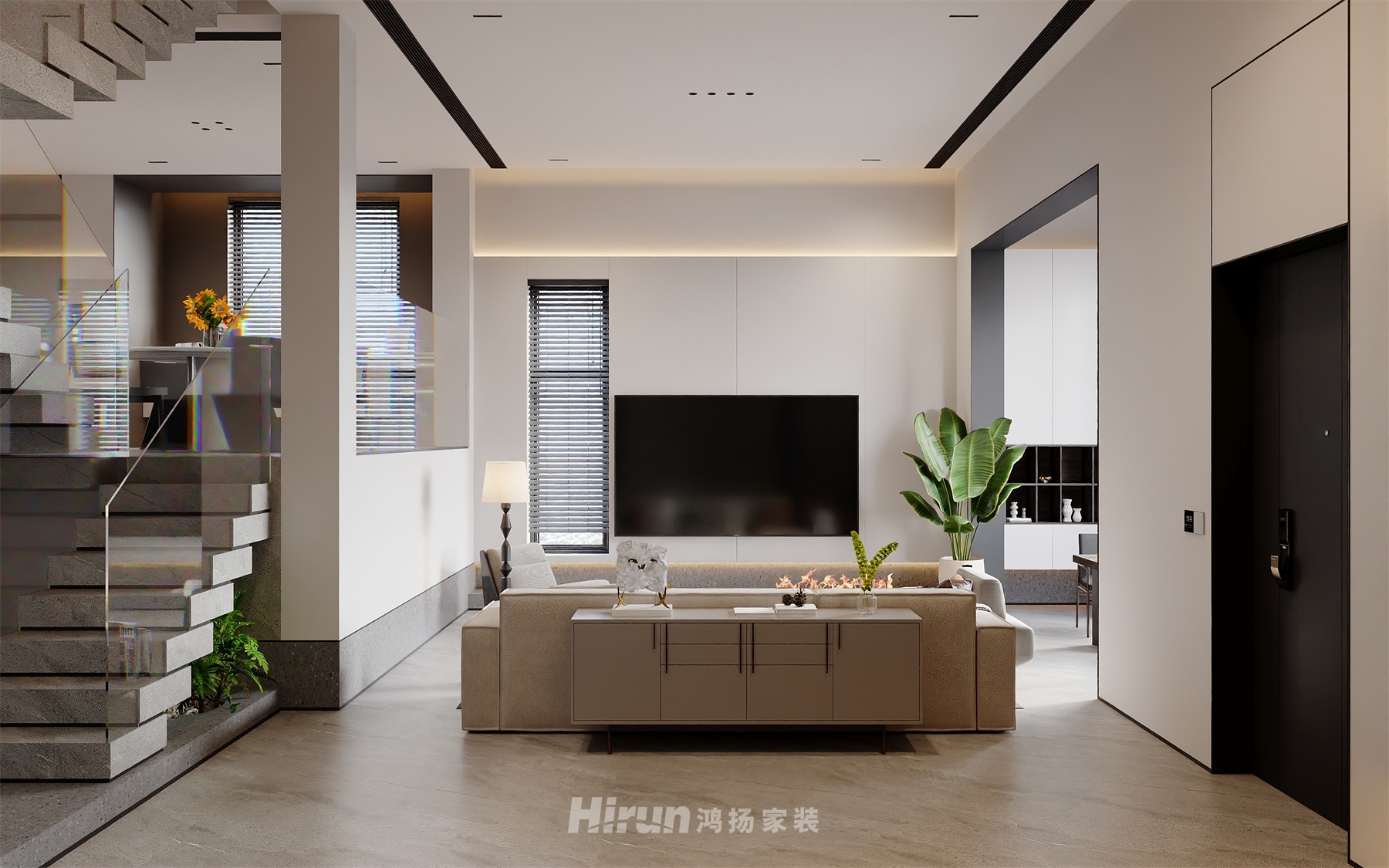森林海160㎡雅致現(xiàn)代復(fù)式 裝修案例效果圖-4
