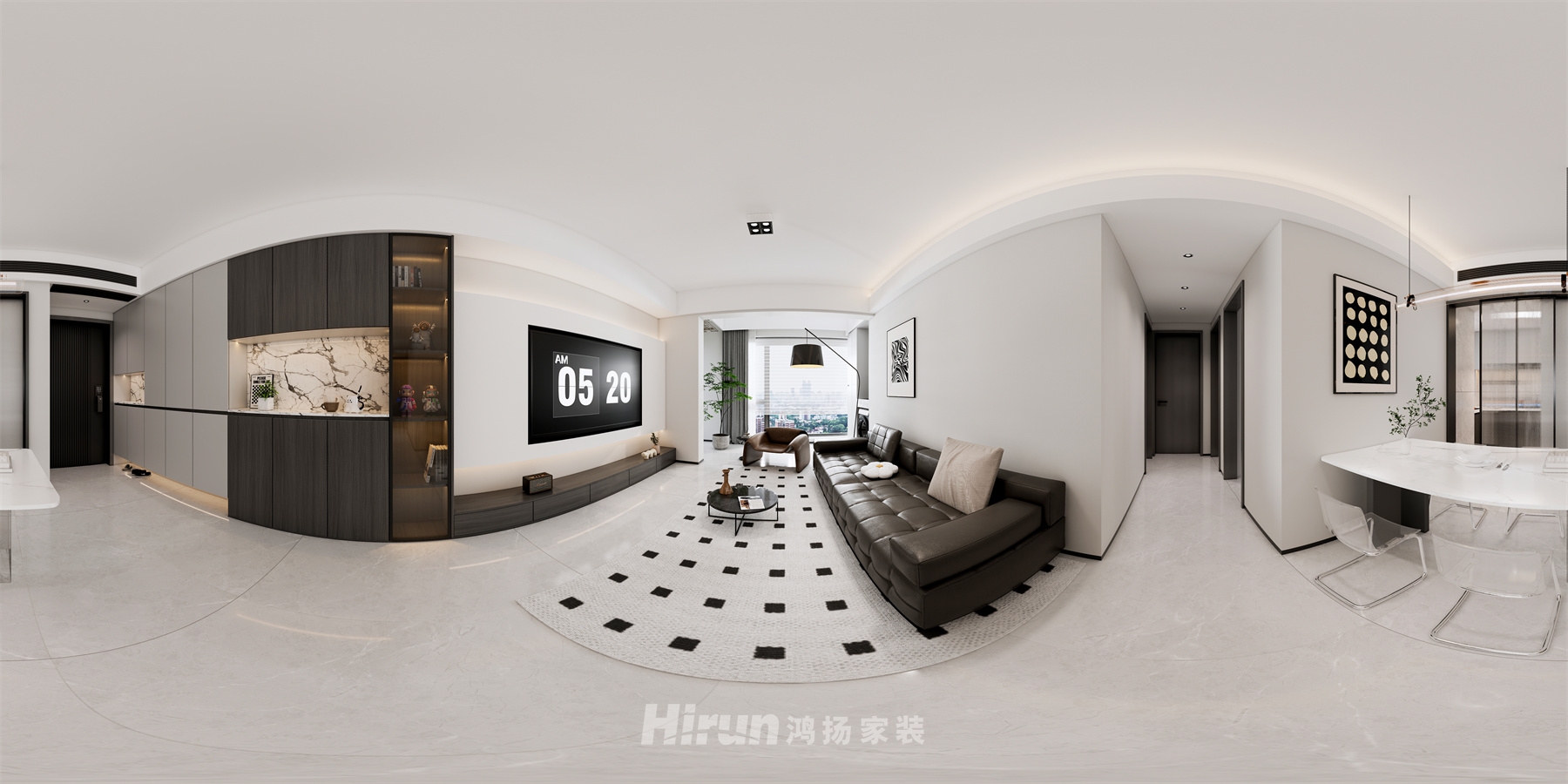 綠地140㎡雅致現(xiàn)代四居室 裝修案例效果圖-1