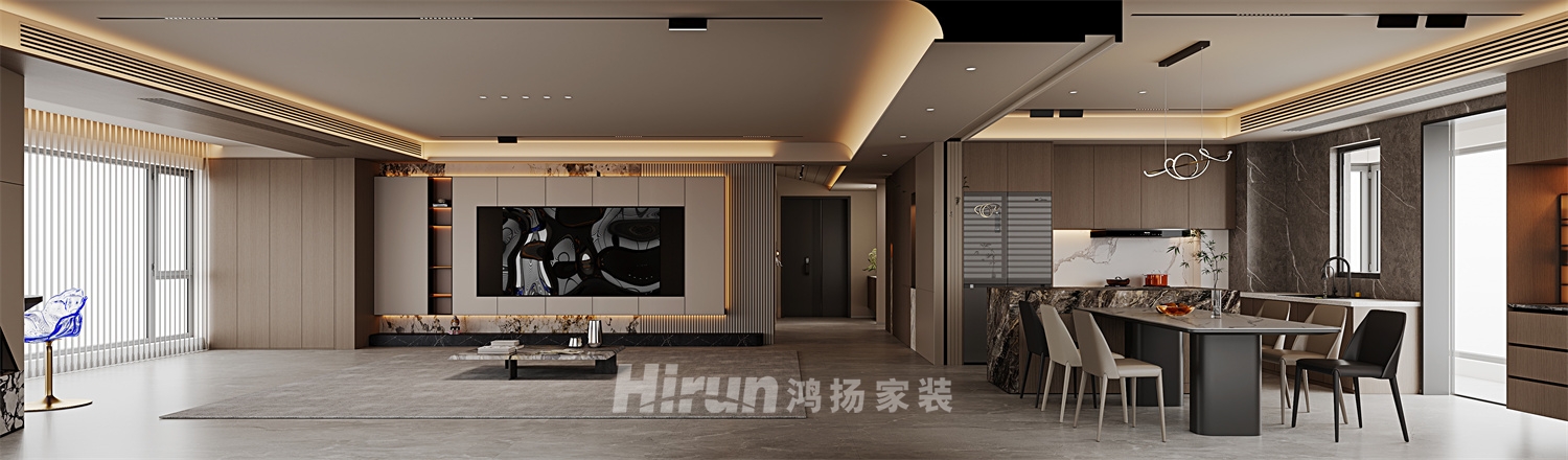 龍湖天曜223㎡雅致現(xiàn)代大平層 裝修案例效果圖-7