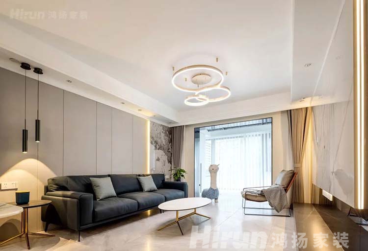 2022年房子怎么裝修好看，鴻揚家裝三居室“雅致灰調(diào)”裝修案例分享
